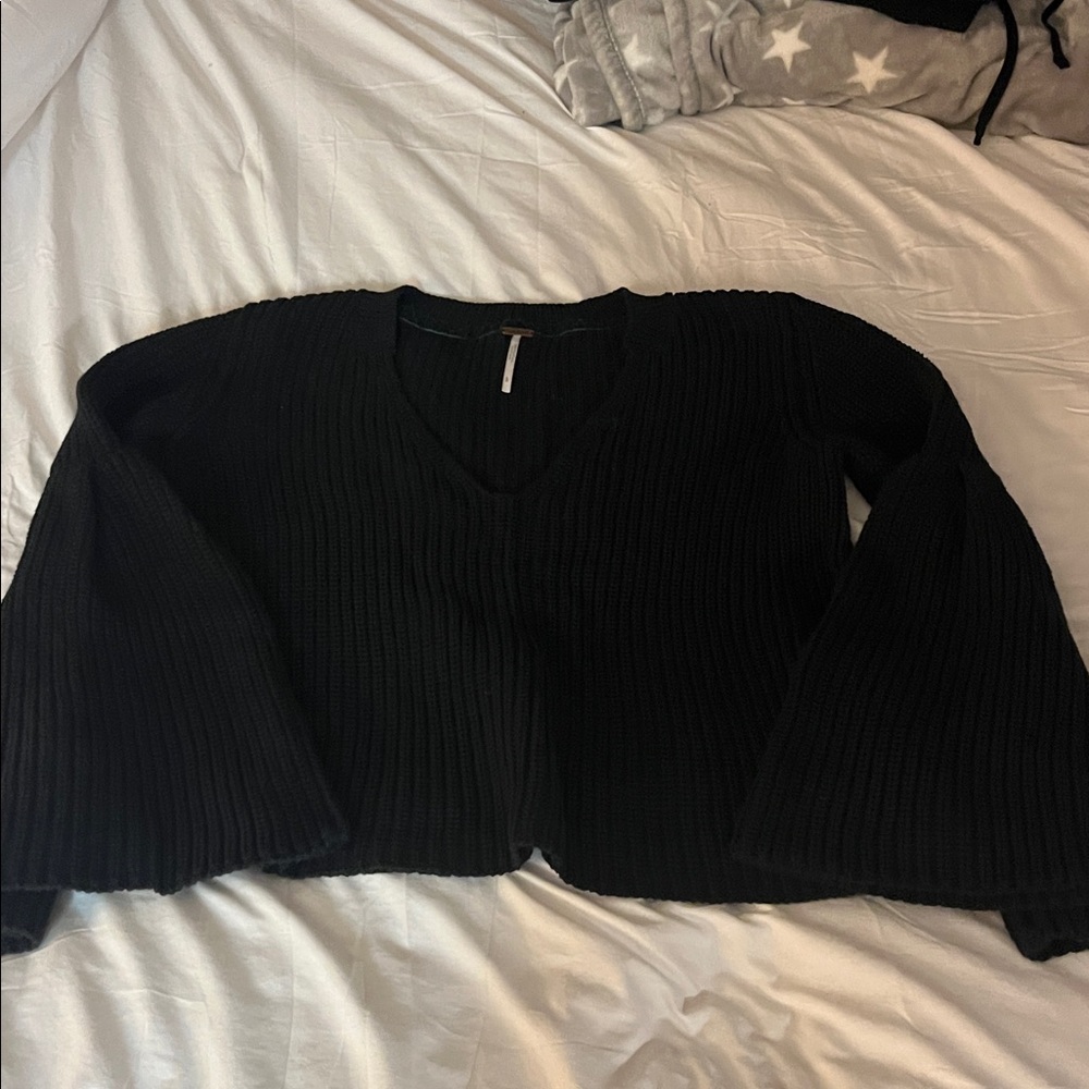 Black Bell Sleeve Sweater